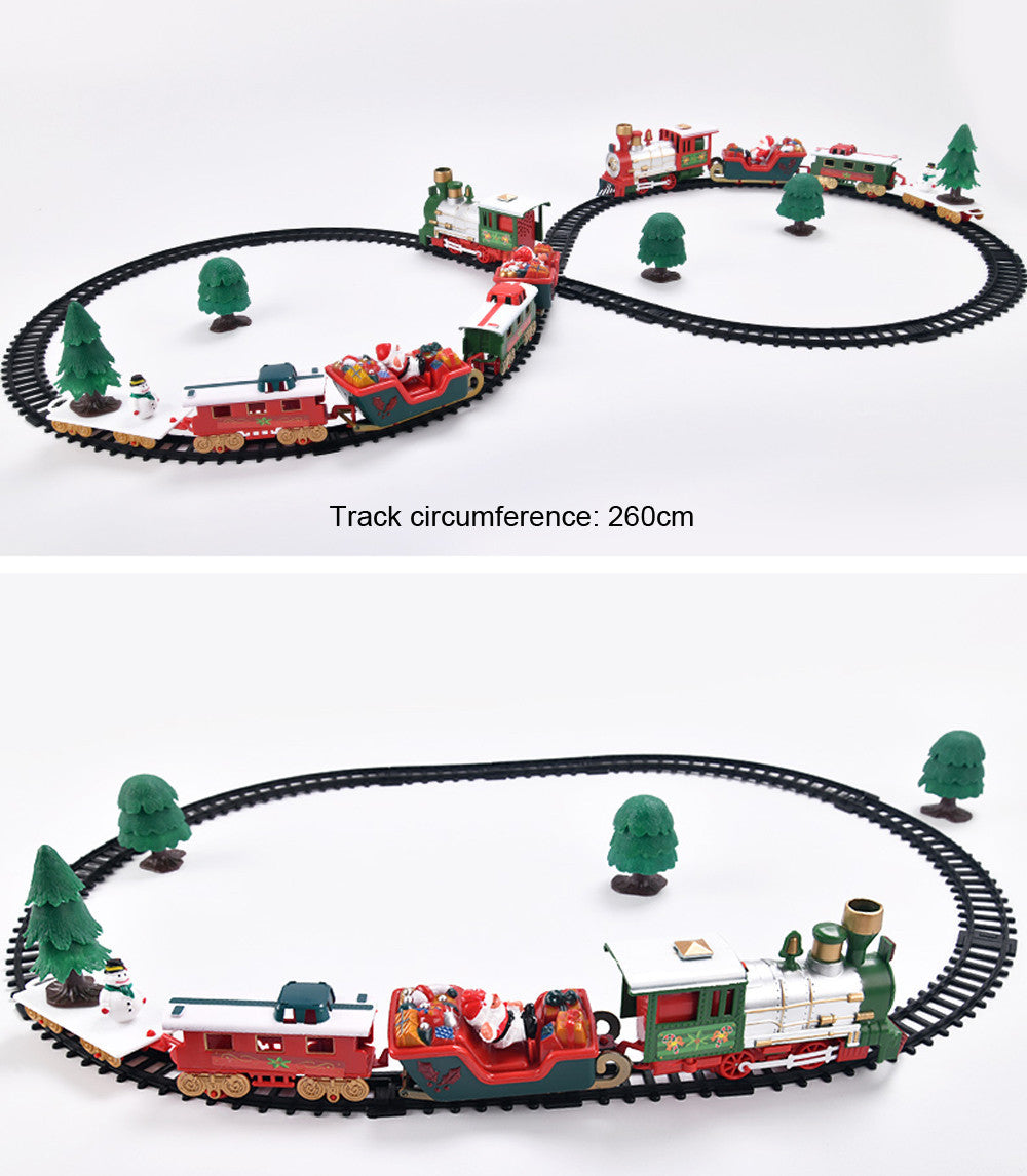 Toy Train Set with Lights and Sounds Christmas Train Set Railway Tracks Battery Operated Toys