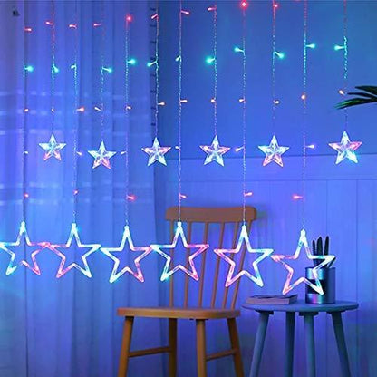 12 Stars Curtain String Lights | Window Hanging Fairy Lights