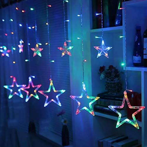 12 Stars Curtain String Lights | Window Hanging Fairy Lights