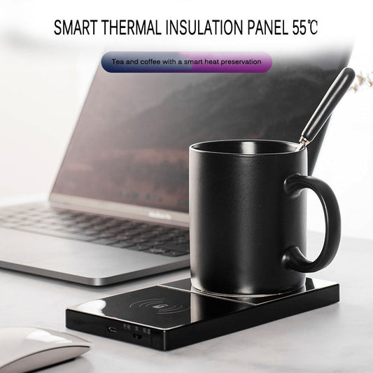 2-in-1 Heating Mug Cup Warmer | Electric Wireless Charger for Home & Office