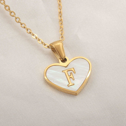 26 Letter Heart-Shaped Necklace Personalized