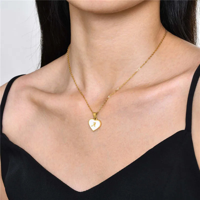 26 Letter Heart-Shaped Necklace Personalized