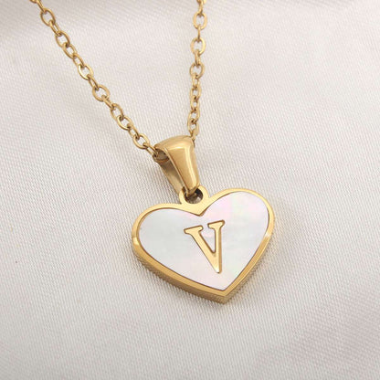 26 Letter Heart-Shaped Necklace Personalized