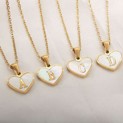 26 Letter Heart-Shaped Necklace Personalized
