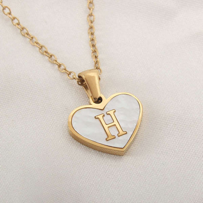 26 Letter Heart-Shaped Necklace Personalized