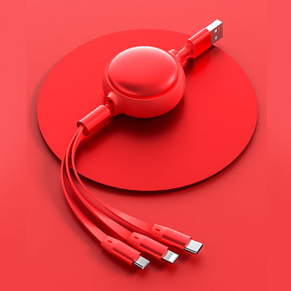 3-in-1 USB Cable | Micro USB & Type-C Retractable Charging