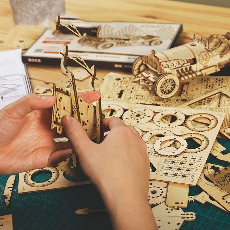 3D Wooden Puzzle Train Model