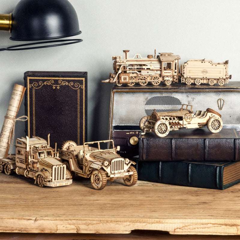 3D Wooden Puzzle Train Model