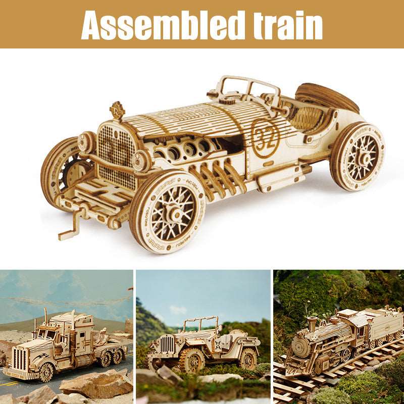 3D Wooden Puzzle Train Model