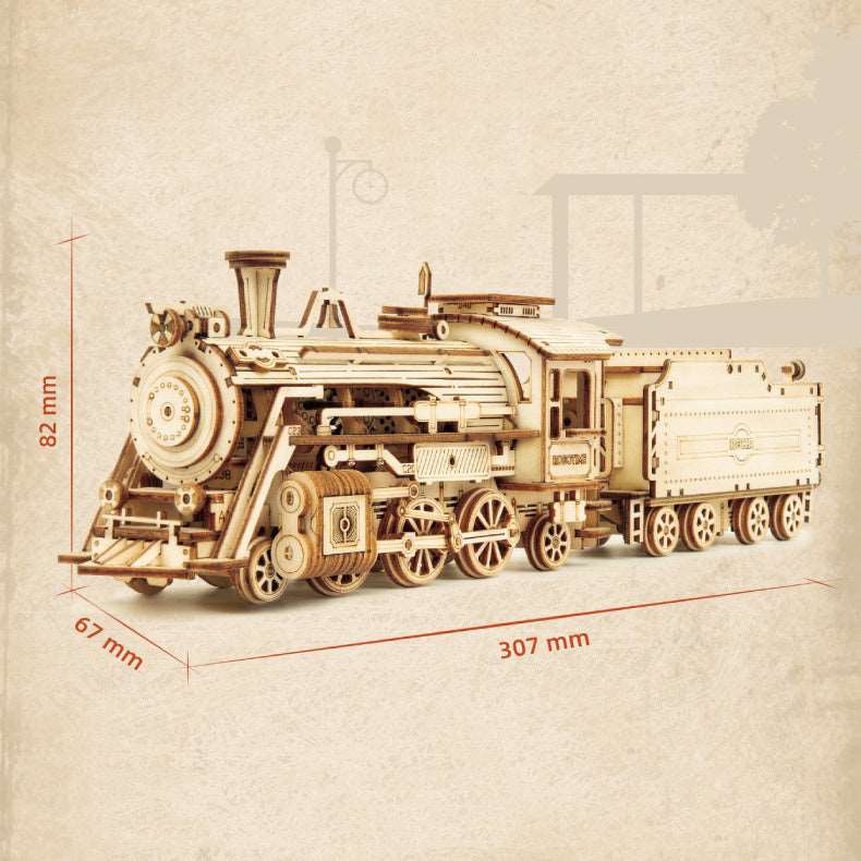 3D Wooden Puzzle Train Model