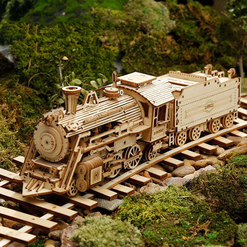 3D Wooden Puzzle Train Model