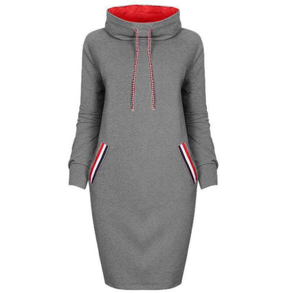 Autumn winter dress Long sleeve vestidos Casual party dresses vestido de festa women dress plus size High collar robe femme