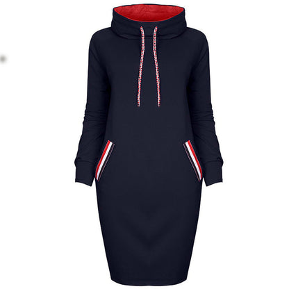 Autumn winter dress Long sleeve vestidos Casual party dresses vestido de festa women dress plus size High collar robe femme