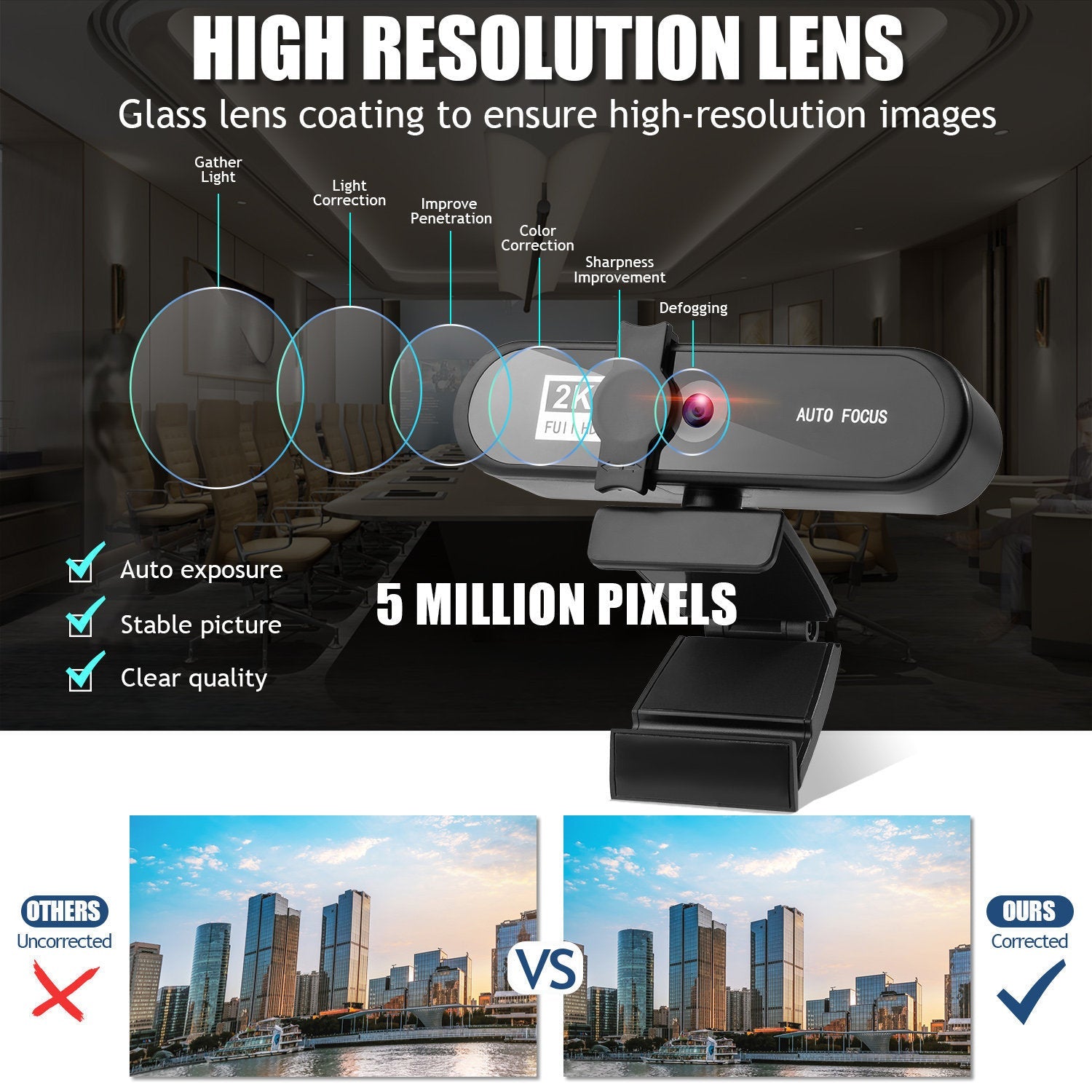 Beauty 4K Auto Focus Computer Camera Network USB Live Webcam