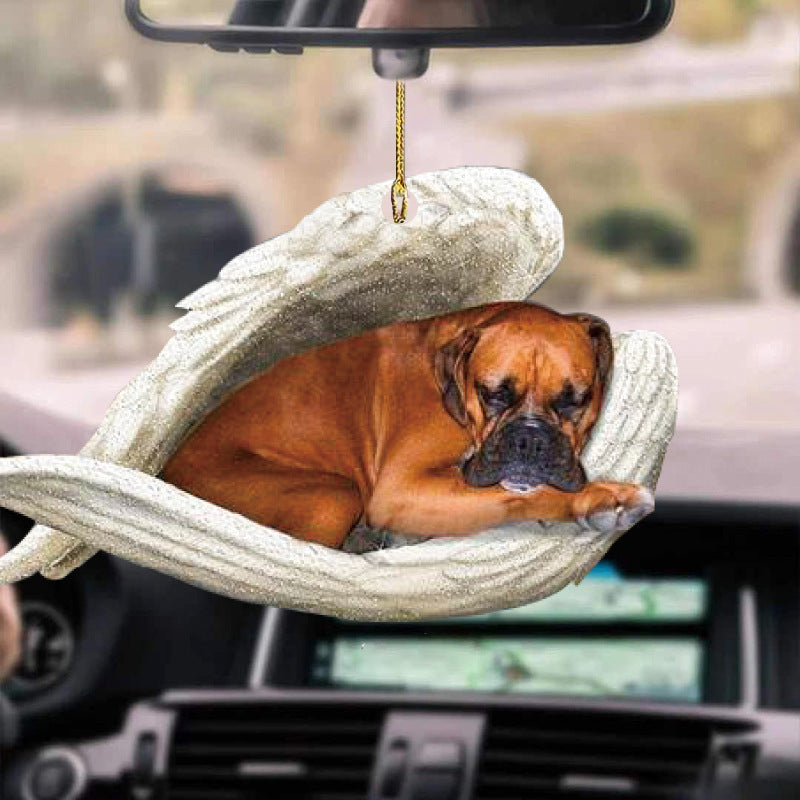 Car Pendant Sleeping Dog Angel Home Decor Acrylic Showcase Hanging Ornaments For Doors