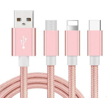 Compatible with Apple, Compatible with Apple , Nylon woven Android data cable USB 2.0A fast charging cable 123 meters for iPhone Galaxy Tpye C