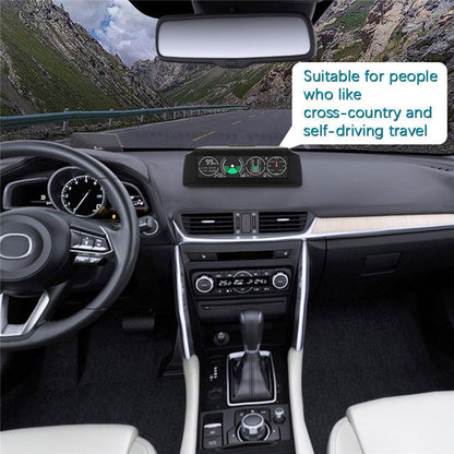 GPS GO 2 Universal Car HUD Monitoring Speed Level Gradient Compass