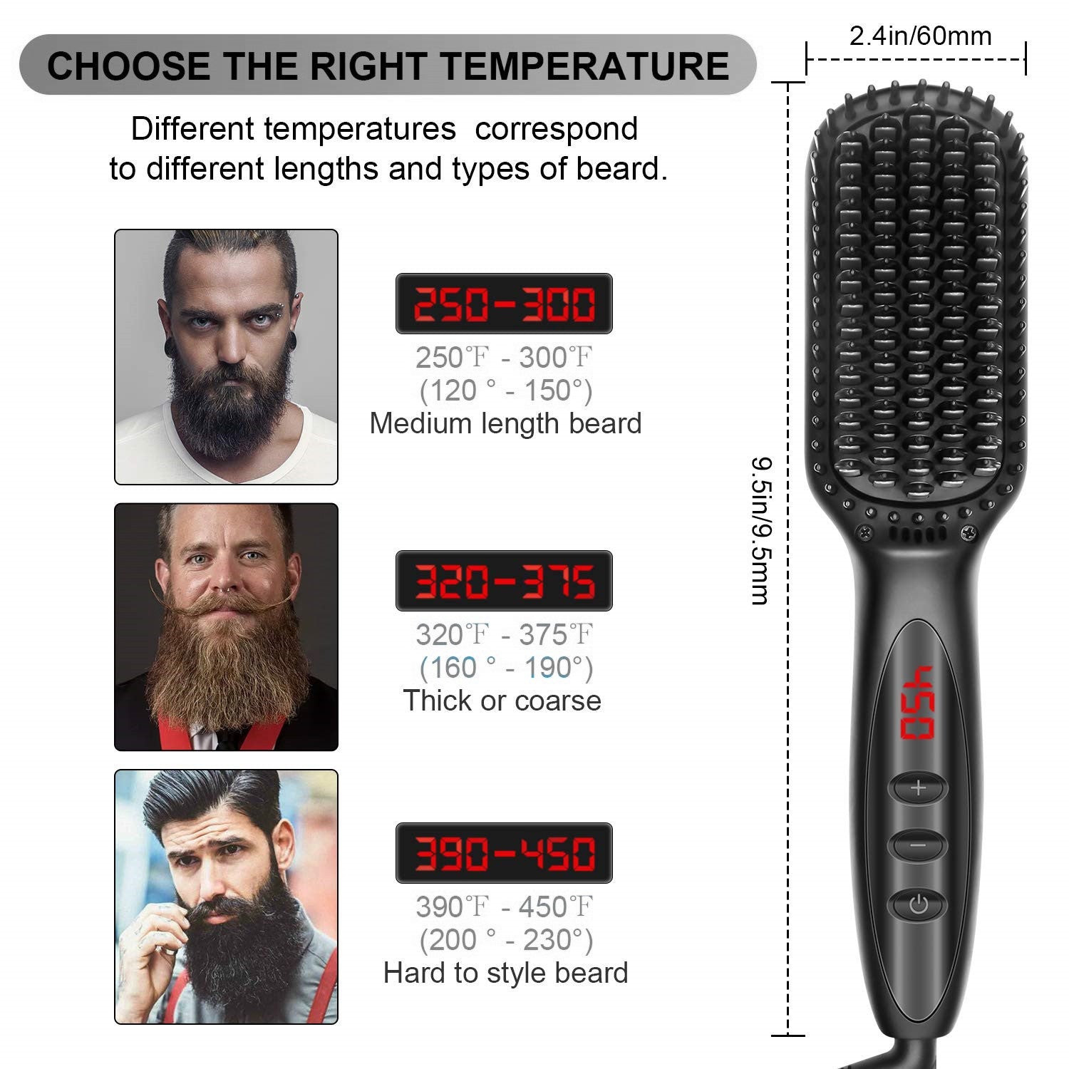 Hair Straightener Brush & Beard Clip Comb | Electric Ionic Straightening Styler