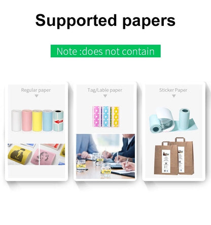 Mini Bliuetooth Wireless Thermal Printer Paper Sticker Label Printer
