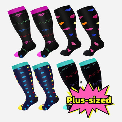 Plus Size Compression Socks - High Elasticity for Men & Women