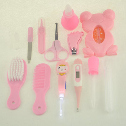 Roadfisher Newborn Baby Care Kits Nose Cleaner Feeder Earpick Tools Grooming Bag Set Nail Clipper Tooth Hair Brush Comb Scissor