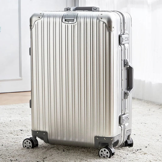 Aluminum Magnesium Alloy Trolley Suitcase – Travel Luggage
