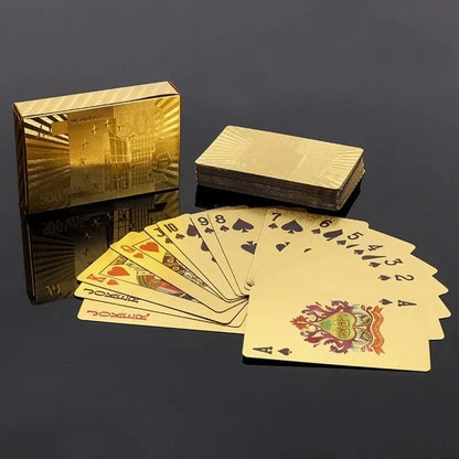 Gold Foil Poker Cards - Waterproof Europe Style Playing Cards