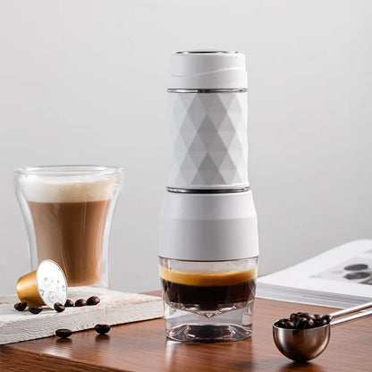 Handheld Espresso Machine with Mini Coffee Cup Pot for Outdoor Use