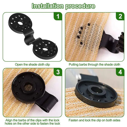 50Pcs Shade Cloth Clips Shade Fabric Clamps Grommets