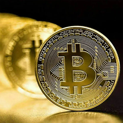 Gold Plated Bitcoin Coin - Collectible Casascius Metal Gift