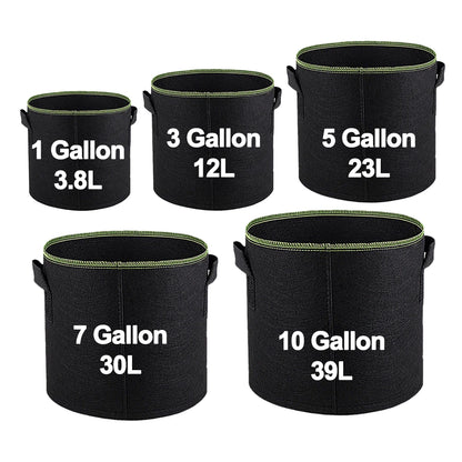 Vegetable/Flower Grow Bags - 1/3 Pcs, 3-10 Gallon Non-Woven Fabric Pots