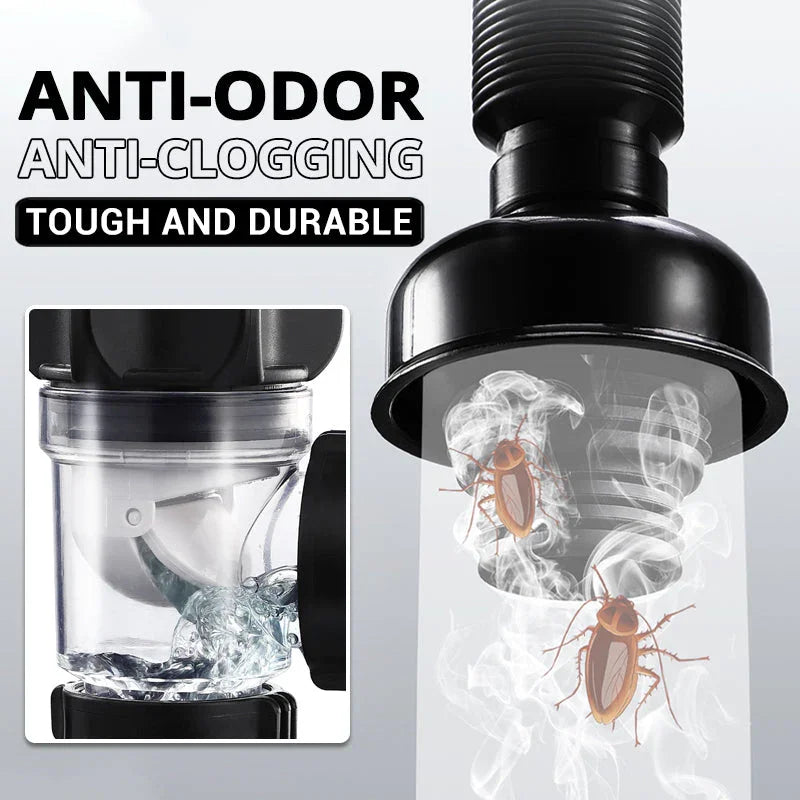 Flip Top Anti-Odor Drain Pipe Set Kitchen Sink Drain