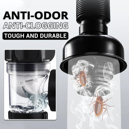 Flip Top Anti-Odor Drain Pipe Set Kitchen Sink Drain