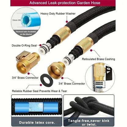 High Pressure Expandable Garden Hose with Sprinkler Head
