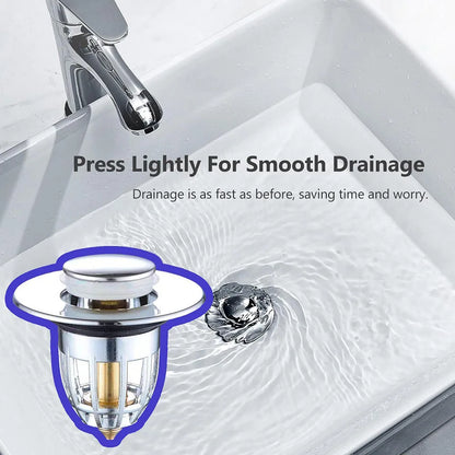 Press Bounce Basin Pop-up Drain Filter Bathroom