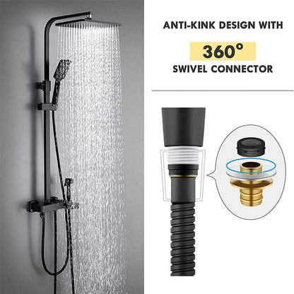 1.5/2M Black SUS 304 Flexible Shower Hose Long Bathroom