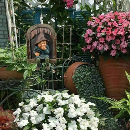 Creative Garden Statue Elf Go Out Tree Hug Suitable for Home