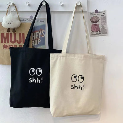 Simple Painting Large Capacity Canvas Handbag
