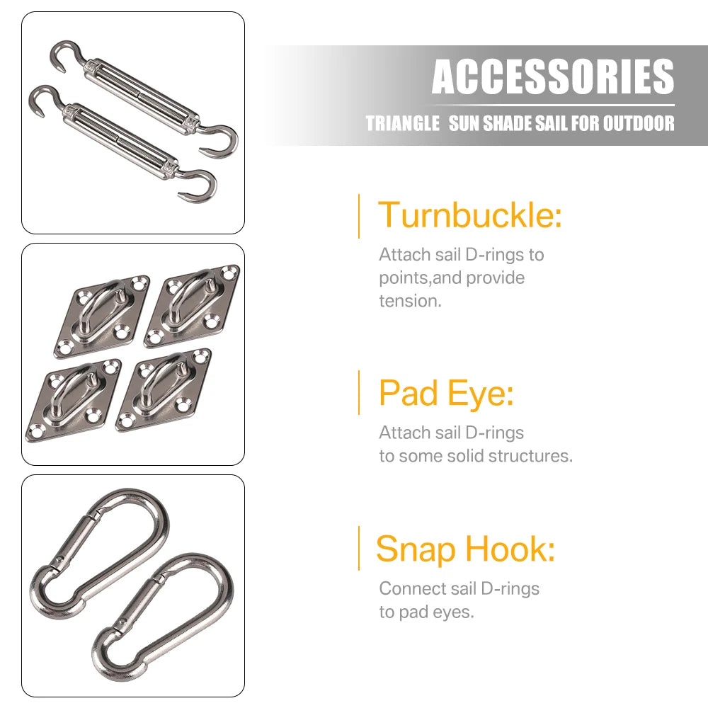 Sun Shade Sail Hardware Kit 24pcs/set 304 Stainless Steel