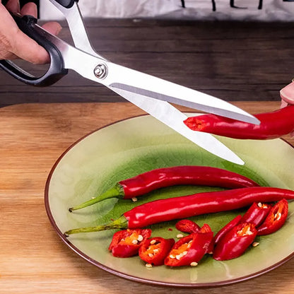 1pc Black Gray Stainless Steel Barbecue Scissors Steak Kitchen Scissors Manufacturer Kitchen Tools Household Scissors