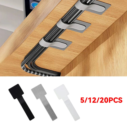 Reusable Cable Ties - Adjustable Self-Adhesive Cord Organizer Straps
