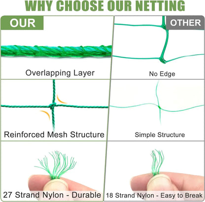 Green Nylon Garden Trellis Netting for Climbing Plants Heavy Duty