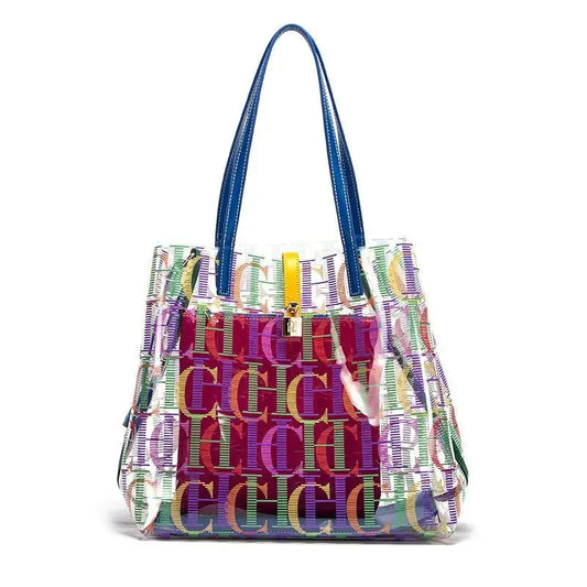 CH Women's Transparent TPU Bucket Bag: Large Capacity Tote for Travel & Shopping