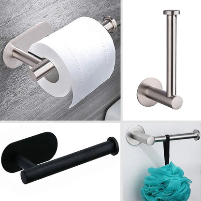 No Drilling Toilet Paper Holder Bathroom Roll Tissue