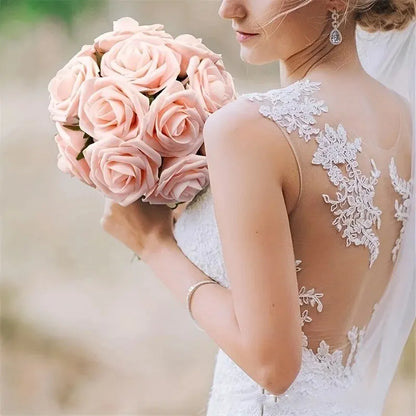Artificial Roses with Stem - Fake Flowers for DIY Decor