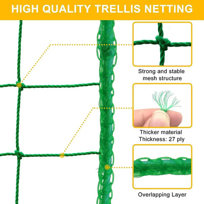 Green Nylon Garden Trellis Netting for Climbing Plants Heavy Duty