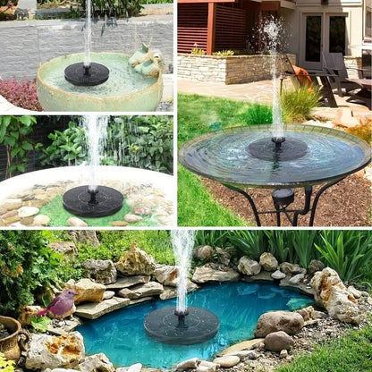 Solar Fountain Pump with 6 Nozzles for Bird Baths and Gardens