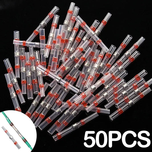 50PCS Waterproof Heat Shrink Wire Connectors - AWG22-18 Butt Splice