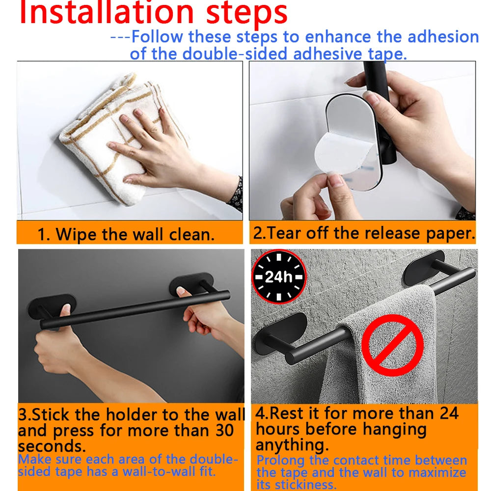 Adhesive Bathroom Hardware Accessories Towel Rack
