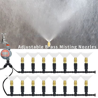 5M-30M Outdoor Misting Cooling System with Brass Atomizer Nozzles